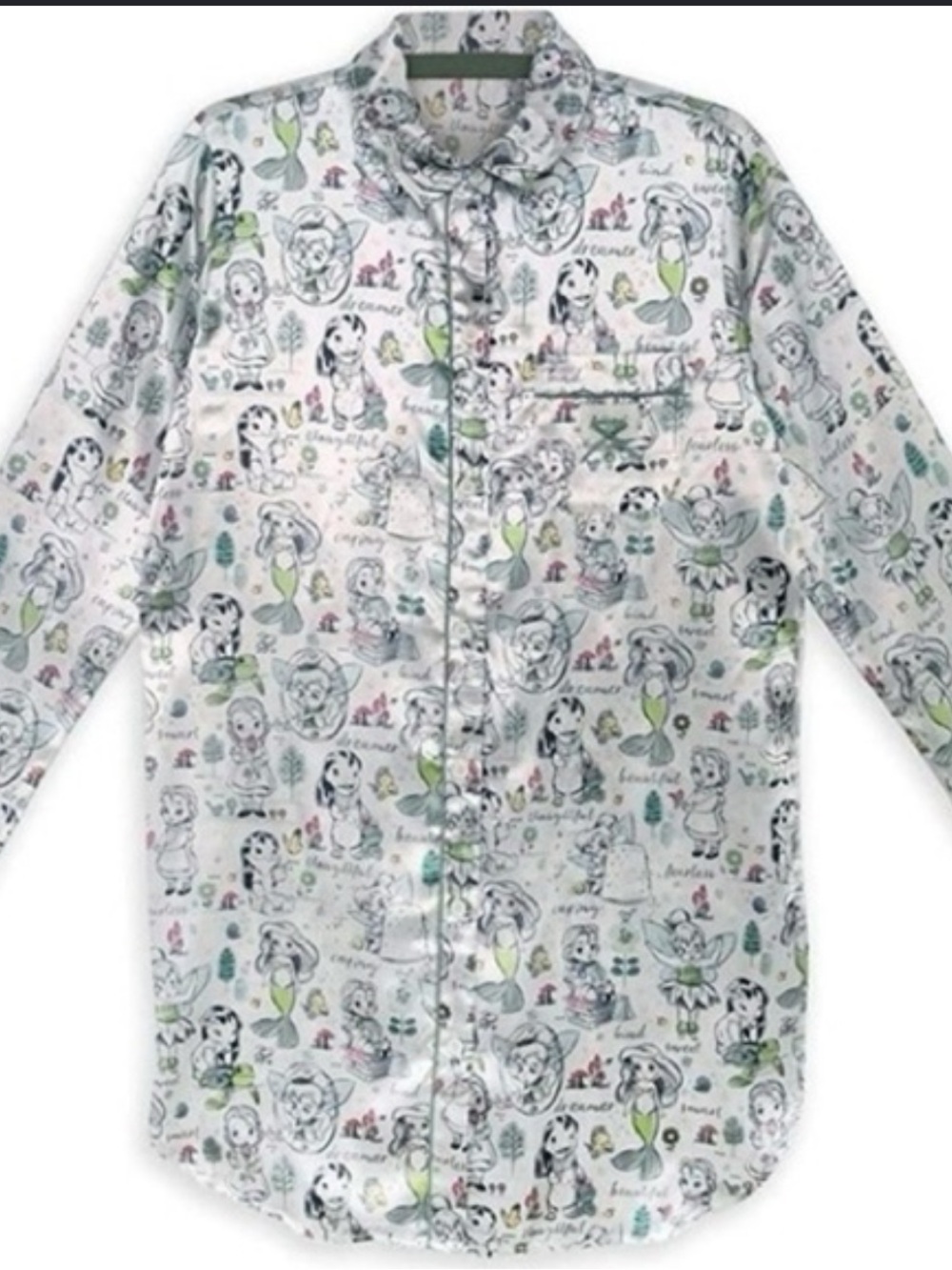 Disney Animators Princess Collection Button-Down Sleep Shirt Dress